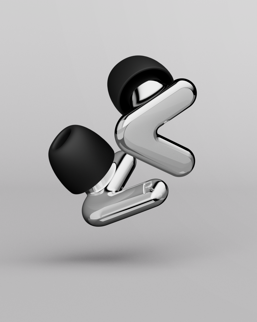 Rendering der Alpine Tune Ohrstöpsel in silver